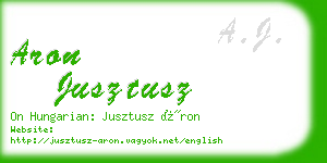 aron jusztusz business card